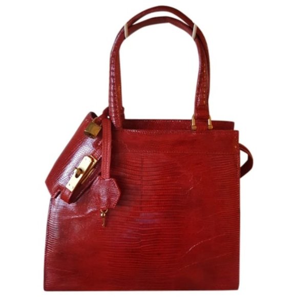 Vintage lizzard red handbag - Picture 1 of 8